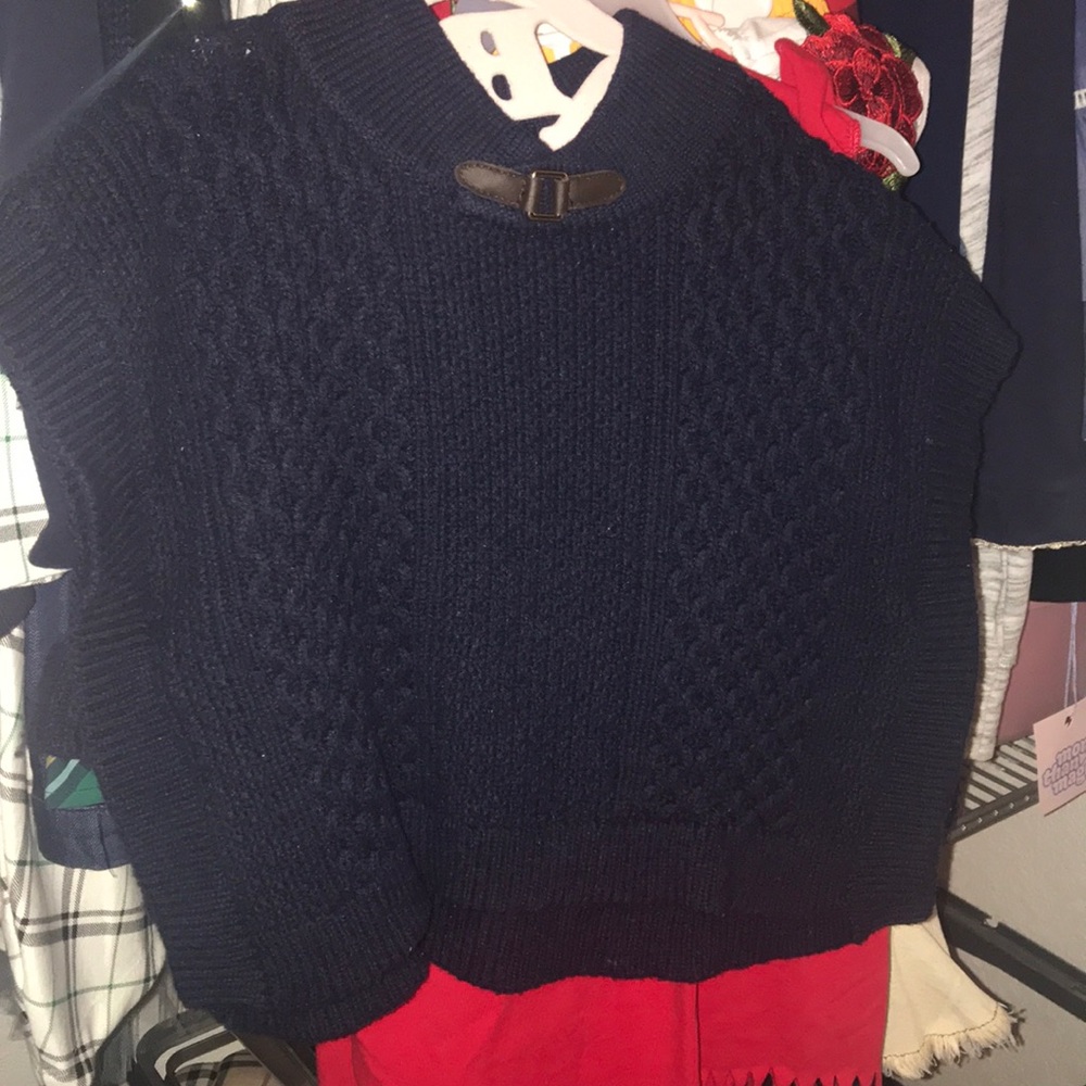 Janie and Jack JJ Fall Line Navy Sweater cape